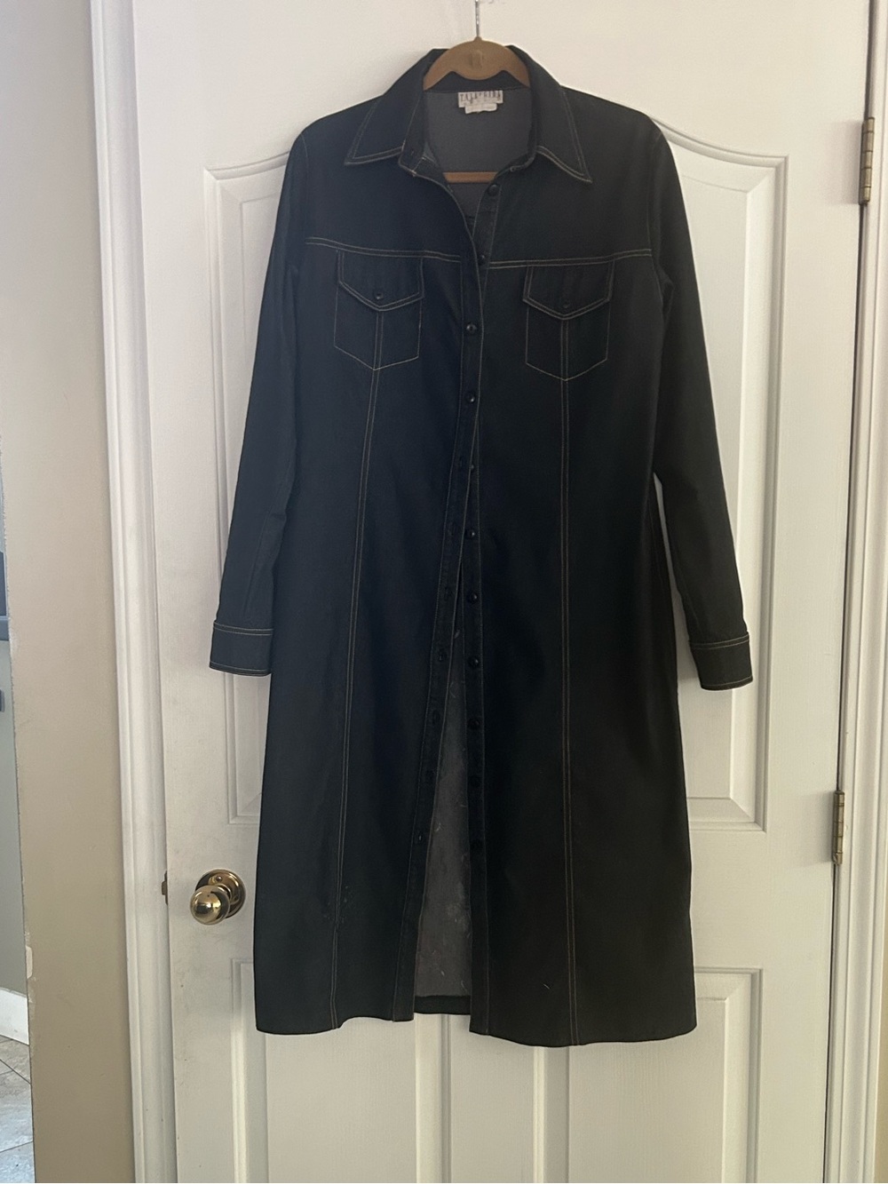 Hand painted long Jean coat